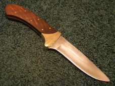 Custom Wood Handle Fixed Blade Sheath Knife by Don 