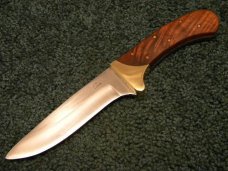 Custom Wood Handle Fixed Blade Sheath Knife by Don 