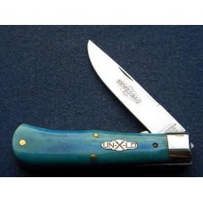 Great Eastern Cutlery Northfield UN-X-LD 2008 Stonewashed Blue Bone 735108L Linerlock Trapper Knife