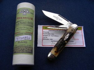 Great Eastern Cutlery Northfield UN-X-LD 2008 Burnt Stag 541208P Cigar Punch Jack Knife