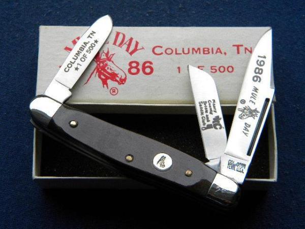 Col. Coon Tenn. USA Colonel Coon Smooth Bone 1986 Mule Day Stockman Knife - NIB