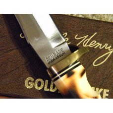 Schrade USA Uncle Henry Staglon 153UH Golden Spike Fixed Blade Sheath Knife - NIB Schrade USA Uncle Henry Staglon 153UH Golden Spike Fixed Blade Sheath Knife - NIB