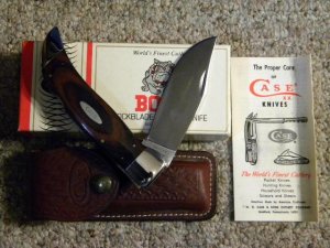 Case XX Hand Made USA 10 Dot (1980) Wood P172L SSP Boss Lockback Knife - NIB