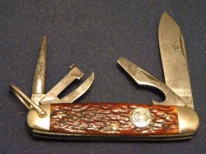 Vintage Remington USA Bone RS3333 Official Scout Knife