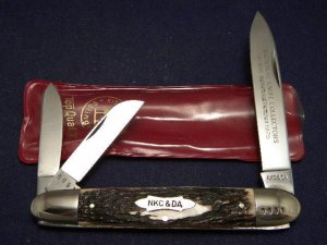 Kissing Crane Solingen Germany Stag 1975 NKC & DA Club Knife Whittler 1st NKCA Club Knife