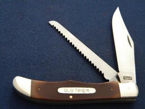 *Rare* Schrade + USA 226OT Delrin Old Timer Linerlock Folding Hunter Knife with Clip & Saw Blades