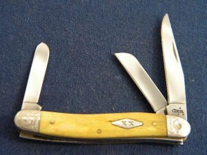 Case XX USA 2007 Bone 6318 SS Stockman Knife with Scrolled Bolsters
