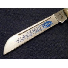Case XX USA 2006 Stag 54052 SS Blue Scroll Congress Knife with Scrolled Bolsters Case XX USA 2006 Stag 54052 SS Blue Scroll Congress Knife with Scrolled Bolsters
