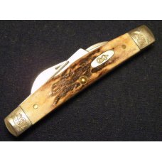 Case XX USA 2006 Stag 54052 SS Blue Scroll Congress Knife with Scrolled Bolsters Case XX USA 2006 Stag 54052 SS Blue Scroll Congress Knife with Scrolled Bolsters