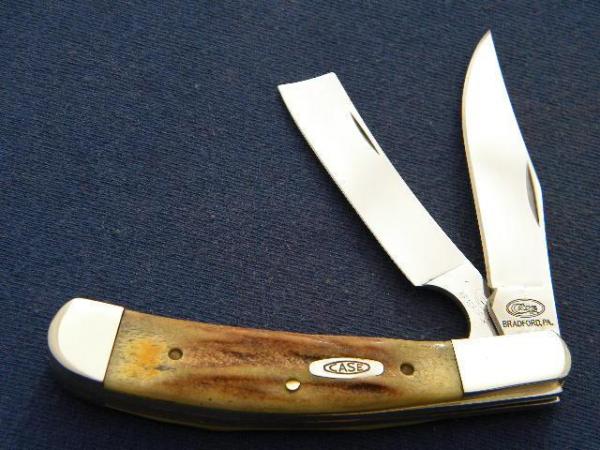 Case XX USA Bradford PA 1989 Stag 521500 SS Razor Trapper Knife Case XX USA Bradford PA 1989 Stag 521500 SS Razor Trapper Knife