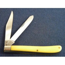 Case XX USA 9 Dot (1971) Yellow 32048 Slimline Trapper Farmers Knife Case XX USA 9 Dot (1971) Yellow 32048 Slimline Trapper Farmers Knife