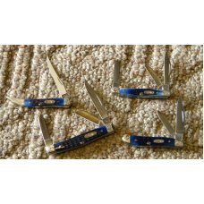 Case XX USA 2000 Blue Rogers Corncob Jigged Bone 8 Piece Lowe's Home Improvement Warehouse Knife Set Case XX USA 2000 Blue Rogers Corncob Jigged Bone 8 Piece Lowe's Home Improvement Warehouse Knife Set