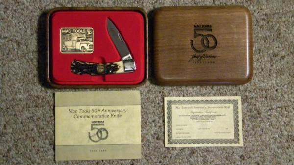 Schrade + USA LTD 1988 Staglon MAC Tools 50th Anniversary Lockback Knife - NIB Schrade + USA LTD 1988 Staglon MAC Tools 50th Anniversary Lockback Knife - NIB