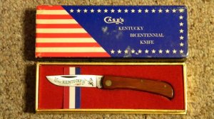 Case XX USA 1975 Wood P137 SS Kentucky Bicentennial Sodbuster Knife - NIB