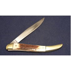 Custom Stag Slip Joint Folding Toothpick Knife by A.M. Mayhall - C. 1960's Custom Stag Slip Joint Folding Toothpick Knife by A.M. Mayhall - C. 1960's