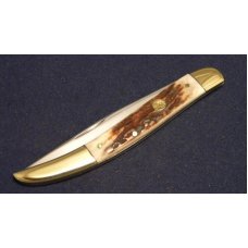 Custom Stag Slip Joint Folding Toothpick Knife by A.M. Mayhall - C. 1960's Custom Stag Slip Joint Folding Toothpick Knife by A.M. Mayhall - C. 1960's