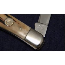Custom Stag Slip Joint Folding 2 Blade Knife by A.M. Mayhall - C. 1960's Custom Stag Slip Joint Folding 2 Blade Knife by A.M. Mayhall - C. 1960's