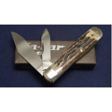 Ka-Bar Olean, NY Union Cut Co. USA Stag Dog Head Teardrop Jack Knife - NIB Ka-Bar Olean, NY Union Cut Co. USA Stag Dog Head Teardrop Jack Knife - NIB