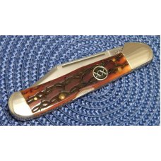 Case XX USA 2002 Dark Amber Bone w/Barb Wire 61549L SS Copperlock Knife - SFO Case XX USA 2002 Dark Amber Bone w/Barb Wire 61549L SS Copperlock Knife - SFO