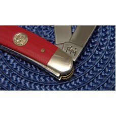Case XX USA 2005 Red Micarta 10318 SS Stockman Knife with Ruger Logo Shield Case XX USA 2005 Red Micarta 10318 SS Stockman Knife with Ruger Logo Shield