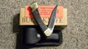 Buck 110 USA Hunter Wood Folding Lockback Knife 3rd Version c.1971-1973 - NIB