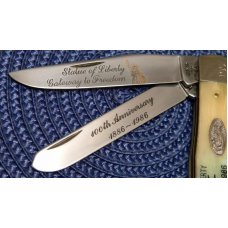 Case XX SS USA 3 Dot (1987) W254 SS White Bone Statue of Liberty Commemorative Trapper Knife - NIB Case XX SS USA 3 Dot (1987) W254 SS White Bone Statue of Liberty Commemorative Trapper Knife - NIB