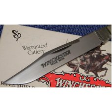 Winchester Trademark USA 1994 Burnt Orange Bone 19107 1/2 Rifle Shield Banana Lockback Knife - NIB Winchester Trademark USA 1994 Burnt Orange Bone 19107 1/2 Rifle Shield Banana Lockback Knife - NIB