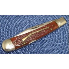 Winchester Trademark USA 1994 Burnt Orange Bone 19107 1/2 Rifle Shield Banana Lockback Knife - NIB Winchester Trademark USA 1994 Burnt Orange Bone 19107 1/2 Rifle Shield Banana Lockback Knife - NIB