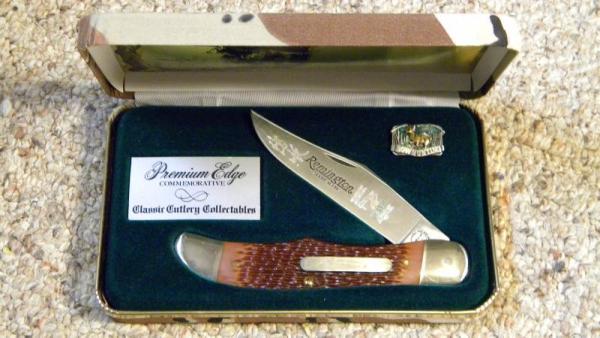 Remington 1990 Shotgun Commemorative Limited Edition Bow Hunter Delrin Folding Hunter Knife - NIB Remington 1990 Shotgun Commemorative Limited Edition Bow Hunter Delrin Folding Hunter Knife - NIB
