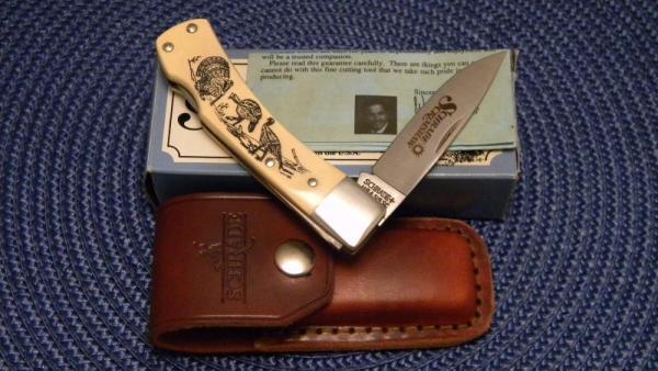 Schrade + USA 515SC Scrimshaw Delrin Lockback Knife - NIB Schrade + USA 515SC Scrimshaw Delrin Lockback Knife - NIB