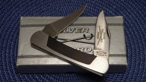 Camillus USA Silver Sword Metal/Wood #826 2 Blade Folding Knife - NIB