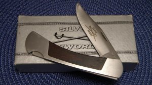 Camillus USA Silver Sword Metal/Wood #818 Lockback Knife - NIB