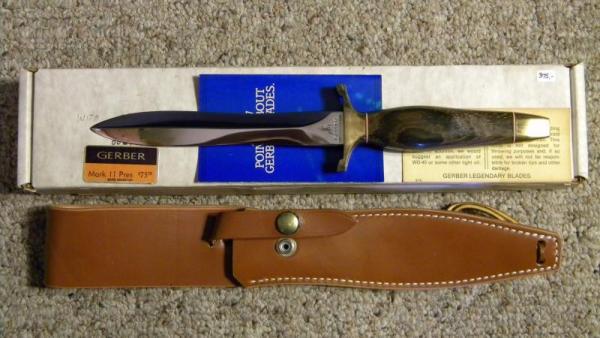 Gerber Portland ORE USA Wood Mark II Presentation Fixed Blade Sheath Knife - NIB Gerber Portland ORE USA Wood Mark II Presentation Fixed Blade Sheath Knife - NIB