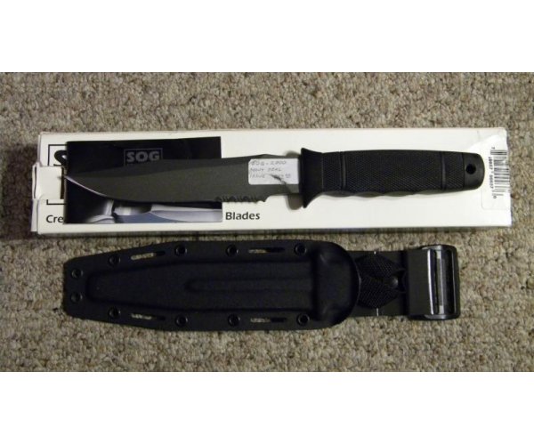 SOG Seki Japan 2000 S37 Navy Seal Issue Fixed Blade Sheath Knife NIB