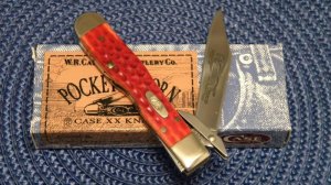 Case XX USA 2006 Pocket Worn Old Red Bone 611 1/2L SS 1st Run Cheetah Cub Knife - NIB