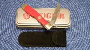 Case XX USA 2005 Red Micarta 1011 1/2L SS Ruger Cheetah Cub Knife - NIB