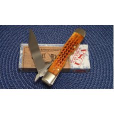 Case XX USA 2011 Pocket Worn Harvest Orange Bone 6111 1/2L SS Cheetah Knife - NIB Case XX USA 2011 Pocket Worn Harvest Orange Bone 6111 1/2L SS Cheetah Knife - NIB