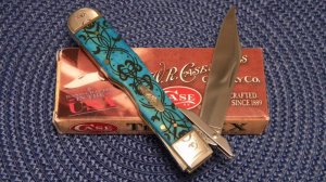 Case XX USA 2011 Carved Caribbean Bone 6111 1/2L SS Cheetah Knife - NIB