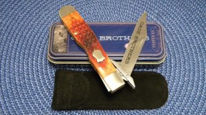 Case Bros. Cutlery Co. USA 2003 Chestnut Bone 6111 1/2L SS Cheetah Knife - NIB