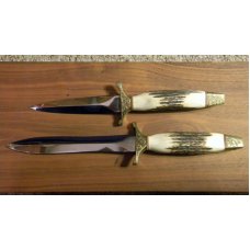 Gerber Portland ORE USA Stag Mark I & Mark II Presidents Collection Fixed Blade Sheath Knives - NIB Gerber Portland ORE USA Stag Mark I & Mark II Presidents Collection Fixed Blade Sheath Knives - NIB