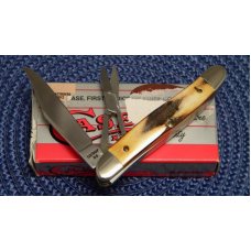 Case XX USA 5 Dot (1995) Stag 52087SS SC Little 2 Blade Stockman Knife w/Scissors - NIB Case XX USA 5 Dot (1995) Stag 52087SS SC Little 2 Blade Stockman Knife w/Scissors - NIB