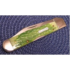 Case XX USA 2002 Bright Green Bone 6111 1/2L SS John Deere Cheetah Knife - NIB Case XX USA 2002 Bright Green Bone 6111 1/2L SS John Deere Cheetah Knife - NIB
