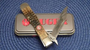 Case XX USA 2003 New Black Bone 6111 1/2L SS Ruger Cheetah Knife - NIB