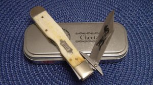 Case XX USA 2011 Antique Bone 6111 1/2L SS Vault Cheetah Knife - NIB
