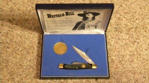 Schrade Walden Buffalo Bill Commemorative Stockman Knife and Coin - NIB