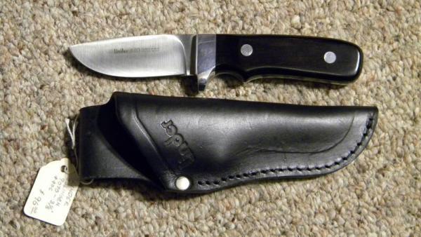 Linder 440 Solingen Germany Rostfrei Dark Wood Fixed Blade Sheath Knife Linder 440 Solingen Germany Rostfrei Dark Wood Fixed Blade Sheath Knife