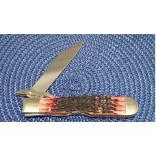 Case XX USA 2002 Cranberry Bone 6111 1/2L SS Cheetah Knife - New in Tin Case XX USA 2002 Cranberry Bone 6111 1/2L SS Cheetah Knife - New in Tin