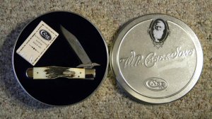 Case XX USA 2002 Bone Stag 6.5111 1/2L SS Cheetah Knife - New in Tin