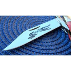 Case XX USA 2003 Red Bone 6111 1/2L SS Engraved Bolsters Cheetah Knife - NIB Case XX USA 2003 Red Bone 6111 1/2L SS Engraved Bolsters Cheetah Knife - NIB