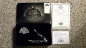 Case XX USA 2001 Bone 610094 SS Toothpick Case Collectors CCC 20th Anniversary Knife - NIB